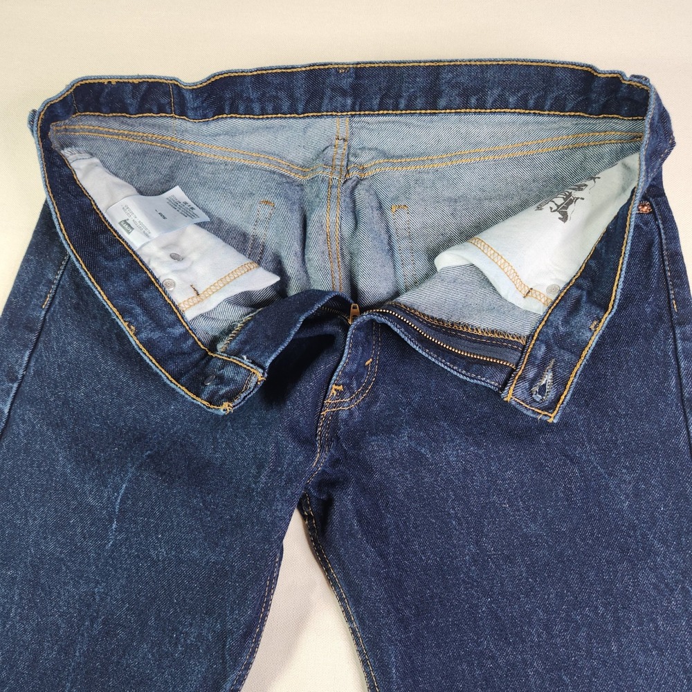 Levis 505 Regular Fit Jeans Mens 36x30 Dark Wash Straight Leg Blue Denim - Picture 3 of 14